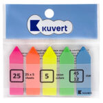 Закладки клейкие KUVERT "Sticky", 12 х 45 мм, стрелки, пластиковые, 5 цв х 25 листов — изображение 2