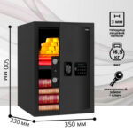 Сейф DELI "ET535" электронный замок + ключ, 350х330х500 мм, 16,5 кг, черный — изображение 2