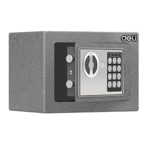eb60e62ee4dc11f0acbc00155d01a100_d0692e03e4e011f0acbc00155d01a100-500x500-1 Сейф DELI "ET511" электронный замок + ключ, 230х170х170 мм, 2,8 кг, серый — изображение 1