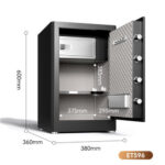 Сейф DELI "ET596" биометрический + электронный замок+ключ, 380х360х600 мм, 23,3 кг, черный — изображение 3