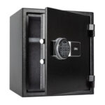 Сейф огнестойкий DELI "ET587" электронный замок + ключ, 380х300х420 мм, 22,9 кг, черный