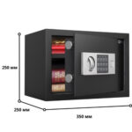 Сейф DELI "ET521" электронный замок + ключ, 350х250х250 мм, 5,7 кг, черный — изображение 6