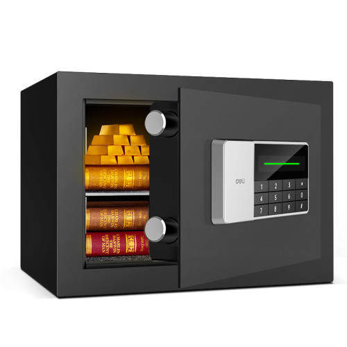 eb60e67ae4dc11f0acbc00155d01a100_d4cc36b0e4e011f0acbc00155d01a100-500x500-1 Сейф DELI "ET550" электронный замок + ключ, 350х250х250 мм, 5,9 кг, черный — изображение 1