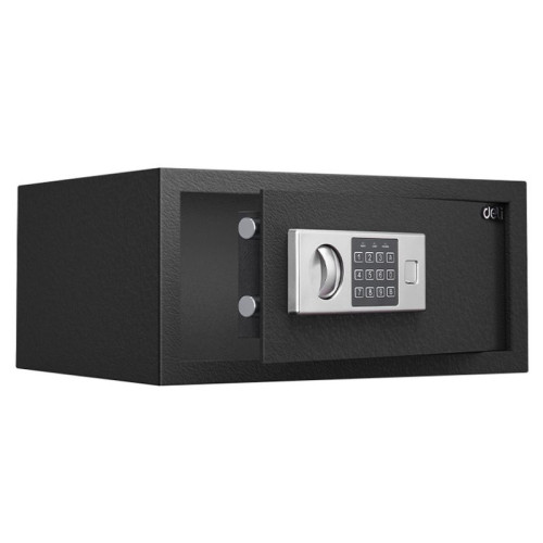 eb60e67be4dc11f0acbc00155d01a100_d4cc36bbe4e011f0acbc00155d01a100-500x500-1 Сейф DELI "ET522" электронный замок + ключ, 430х350х200 мм, 8 кг, черный — изображение 1