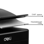 Ящик для денег DELI, 90х200х160 мм, 0,9 кг, сталь, черный — изображение 2