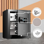 Сейф DELI "AE130" биометрический + электронный замок + ключ, 380х320х450 мм, 21,9 кг, черный — изображение 3