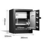 Сейф DELI "AE130" биометрический + электронный замок + ключ, 380х320х450 мм, 21,9 кг, черный — изображение 8