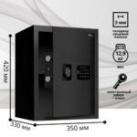 Сейф DELI "ET534" электронный замок + ключ, 350х330х420 мм, 12,9 кг, черный — изображение 2