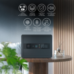 Сейф DELI "AE210" биометрический + электронный замок + ключ + Wi-Fi, 300х400х300 мм, 11 кг, черный — изображение 9