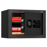Сейф DELI "ET530" электронный замок + ключ, 350х250х250 мм, 5,3 кг, черный