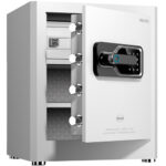 Сейф DELI "AE130" биометрический + электронный замок + ключ, 380х320х450 мм, 21,9 кг, белый