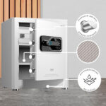 Сейф DELI "AE130" биометрический + электронный замок + ключ, 380х320х450 мм, 21,9 кг, белый — изображение 3