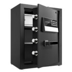 Сейф DELI "ET621" электронный замок + ключ, 410х340х595 мм, 32 кг, черный