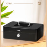 Ящик для денег DELI, 85х250х180 мм, 1,2 кг, сталь, черный — изображение 2