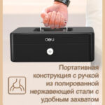 Ящик для денег DELI, 85х250х180 мм, 1,2 кг, сталь, черный — изображение 6