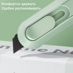 Нож-мини канцелярский NUSIGN, 80х25 мм, серый — изображение 4