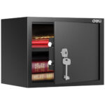 Сейф мебельный DELI "ET563" ключевой замок, 380х300х300 мм, 10,5 кг, черный