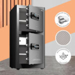 Сейф DELI "AE134" биометрический + электронный замок + ключ, 490х440х1000 мм, 61 кг, черный — изображение 3