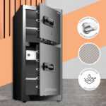 Сейф DELI "AE136" биометрический + электронный замок + ключ, 550x520х1200 мм, 80,5 кг, черный — изображение 3