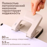 Дырокол DELI "EM35", до 35 листов, металлический корпус — изображение 2